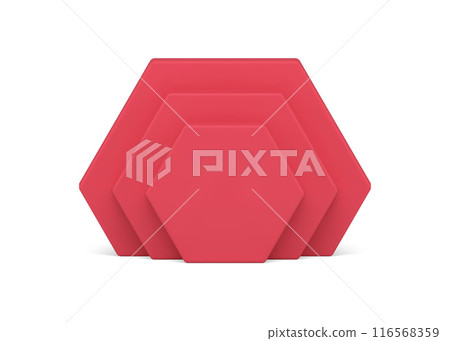 Polygonal vertical construction wall hexagonal level 3d element decorative design realistic vector Polygonal vertical construction wall hexagonal level 3d element decorative design realistic vector 116568359