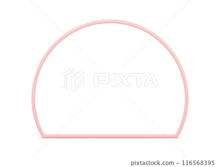 Pink semicircle geometric border half round minimalist foundation 3d decor element vector Pink semicircle geometric border half round minimalist foundation 3d decor element vector 116568395