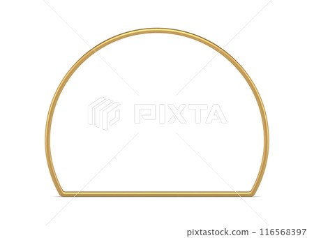 Golden semicircle geometric frame basic foundation 3d element decorative design realistic vector Golden semicircle geometric frame basic foundation 3d element decorative design realistic vector 116568397