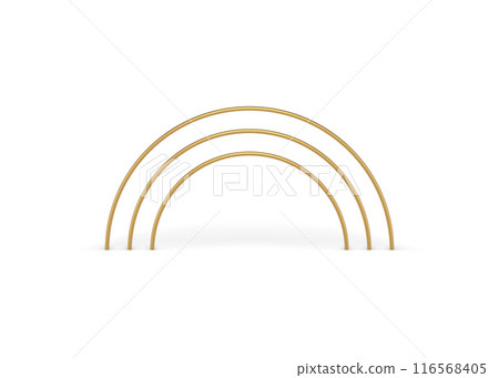 Golden archway structure semicircle construction basic foundation 3d element design realistic vector 116568405