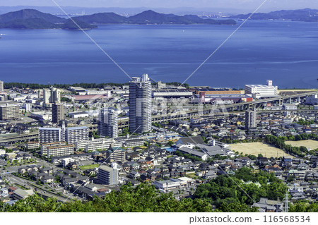 Utazu Town, Twin Towers, Great Seto Bridge, Aonoyama Mountaintop Observatory, Utazu Town, Kagawa Prefecture Utazu Town, Twin Towers, Great Seto Bridge, Aonoyama Mountaintop Observatory, Utazu Town, Kagawa Prefecture 116568534