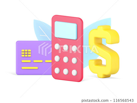 Counting business financial profit ecommerce with credit card and calculator dollar e payment 116568543