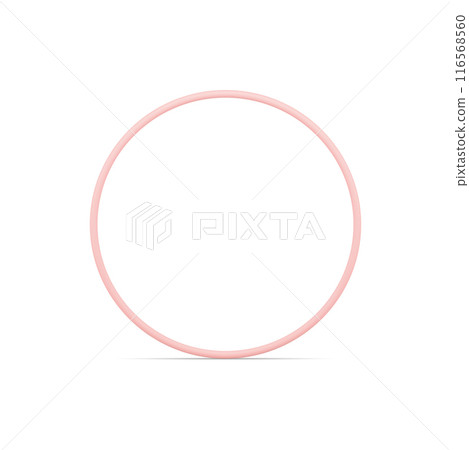 Pink glossy circle frame geometric boundary 3d decorative element realistic vector illustration Pink glossy circle frame geometric boundary 3d decorative element realistic vector illustration 116568560