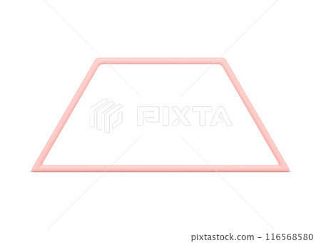 Pink trapezoid frame architectural basic foundation 3d decor element front view realistic vector Pink trapezoid frame architectural basic foundation 3d decor element front view realistic vector 116568580