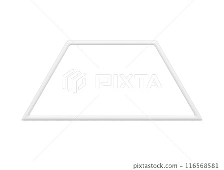 White trapezoid geometric corner frame decorative design 3d element realistic vector 116568581