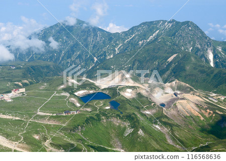 從立山山眺望室堂平和大日岳 從立山山眺望室堂平和大日岳 116568636