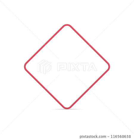 Regular squared rhombus red thin metallic frame smooth angled modern design realistic vector 116568638