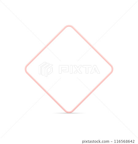 Regular squared rhombus thin frame smooth angled boundary decorative design realistic vector 116568642