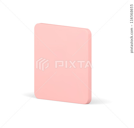 Pink elegant 3d rectangle smooth angled vertical wall geometric shape base foundation vector 116568655