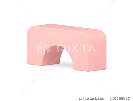 Arched smooth rectangular entrance decorative doorway pink construction geometric realistic vector Arched smooth rectangular entrance decorative doorway pink construction geometric realistic vector 116568687