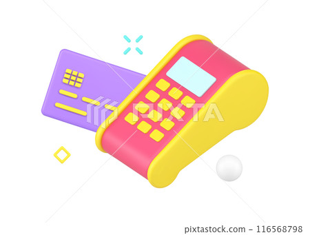 POS terminal for e payment with credit debit card e commerce banking electronic device 3d POS terminal for e payment with credit debit card e commerce banking electronic device 3d 116568798