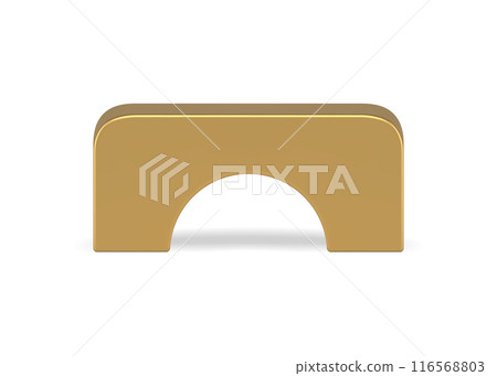 Golden rectangular arch curved metallic geometric shape decorative design realistic vector 116568803