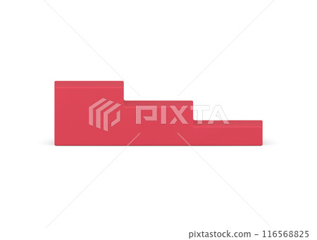 Red stairs contest podium growth level aspirations achievement award side view realistic vector 116568825