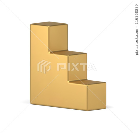 Metallic golden 3d stairs winner podium competition steps award champion realistic vector 116568859
