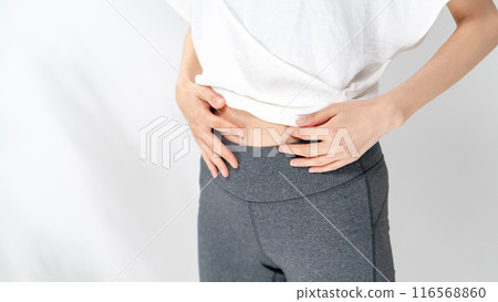 Waist, abdominal muscles, constipation, female 116568860