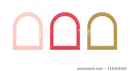Set realistic metallic arch silhouette luxury decorative design front view vector illustration Set realistic metallic arch silhouette luxury decorative design front view vector illustration 116568892