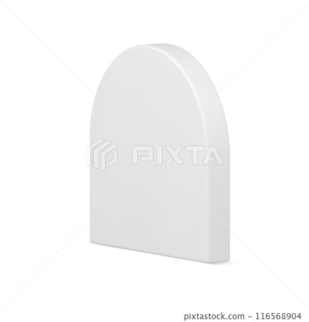 Realistic white elegant diagonally placed semi circle arch vertical wall podium pedestal vector Realistic white elegant diagonally placed semi circle arch vertical wall podium pedestal vector 116568904