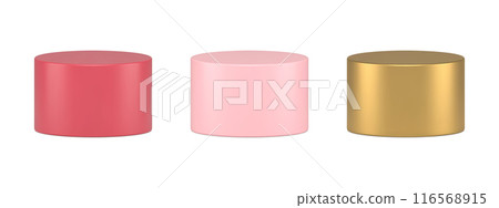Collection luxury realistic cylinder pedestal glossy column metallic design 3d template vector Collection luxury realistic cylinder pedestal glossy column metallic design 3d template vector 116568915