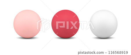 Collection realistic matte multicolored sphere geometric shape 3d template decorative design vector Collection realistic matte multicolored sphere geometric shape 3d template decorative design vector 116568919