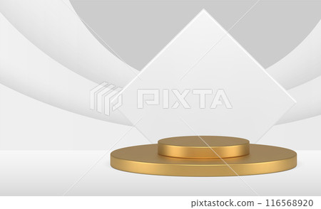 Realistic multilevel circle stage polygon angled decor for performance show marketing presentation Realistic multilevel circle stage polygon angled decor for performance show marketing presentation 116568920