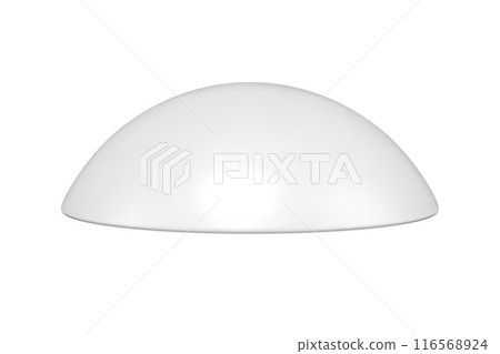White elegant glossy semi sphere geometric shape for interior decor bright stand 3d template vector White elegant glossy semi sphere geometric shape for interior decor bright stand 3d template vector 116568924