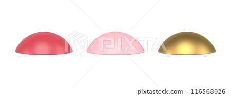 Set bright horizontal volume half circle minimalist shape geometric figure 3d template vector Set bright horizontal volume half circle minimalist shape geometric figure 3d template vector 116568926