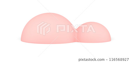 Glossy pink horizontal skittle half bright minimalist abstract shape decorative design 3d template vector illustration Glossy pink horizontal skittle half bright minimalist abstract shape decorative design 3d template vector illustration 116568927