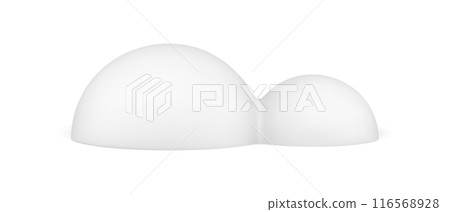 Glossy white horizontal skittle half bright minimalist abstract shape decorative design 3d template vector illustration Glossy white horizontal skittle half bright minimalist abstract shape decorative design 3d template vector illustration 116568928