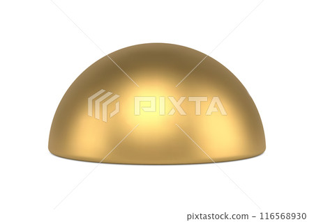 Realistic glossy golden metal semisphere luxury 3d template decorative design vector illustration Realistic glossy golden metal semisphere luxury 3d template decorative design vector illustration 116568930