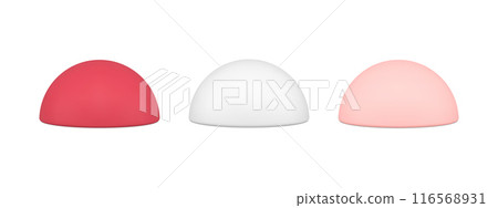 Set matte semisphere decorative design geometric figure cut circle 3d blank template vector Set matte semisphere decorative design geometric figure cut circle 3d blank template vector 116568931