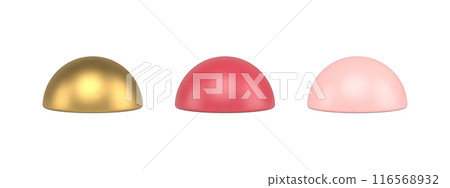 Collection glossy semisphere realistic 3d template decorative design vector illustration Collection glossy semisphere realistic 3d template decorative design vector illustration 116568932