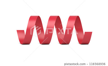 Luxury red metallic horizontal twisted glossy strip confetti for festive decor 3d template vector Luxury red metallic horizontal twisted glossy strip confetti for festive decor 3d template vector 116568936