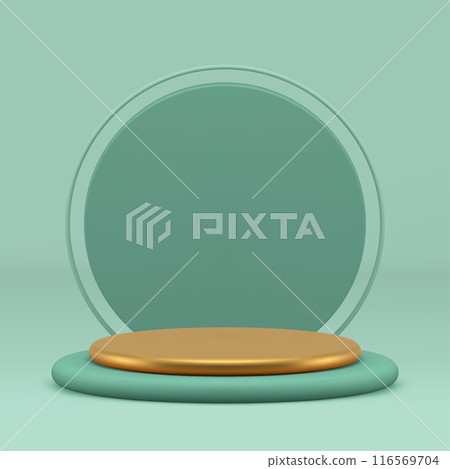 3d cylinder golden podium pedestal with circle wall background realistic vector illustration 3d cylinder golden podium pedestal with circle wall background realistic vector illustration 116569704