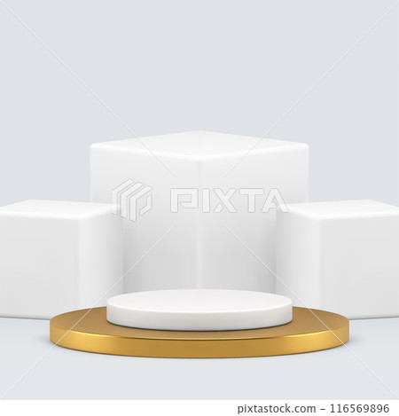 3d white geometric stand golden podium for luxury product presentation realistic vector 3d white geometric stand golden podium for luxury product presentation realistic vector 116569896