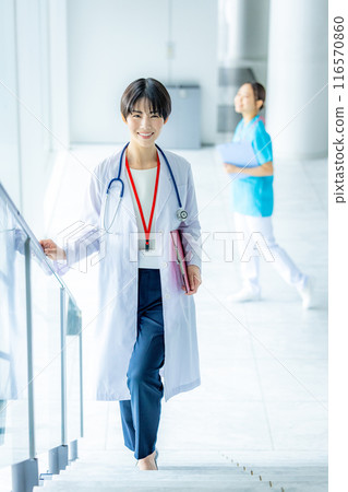 Young doctor working in a hospital 116570860