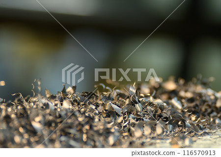 Close-up scene of  the breaking chip  turning process. 116570913