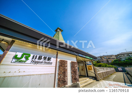 Tokyo cityscape in July. View of JR Nippori Station South ticket gate, etc. (5th) 116570918