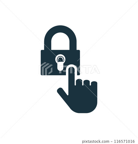 Biometric Security icon. Simple creative element. Filled monochrome Biometric Security icon for templates, infographics and banners 116571016