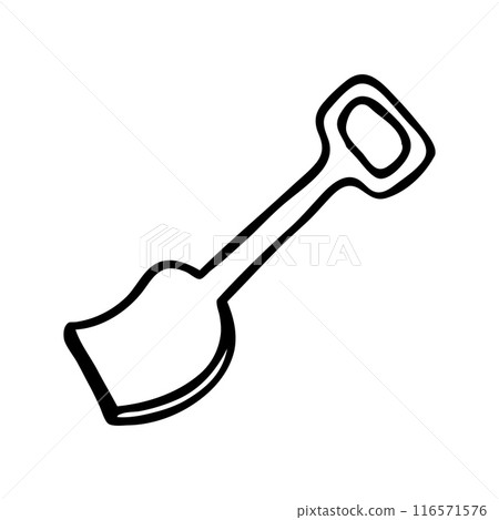 Doodle shovel sketch. Hand drawn graphic symbol isolated on white background Doodle shovel sketch. Hand drawn graphic symbol isolated on white background 116571576