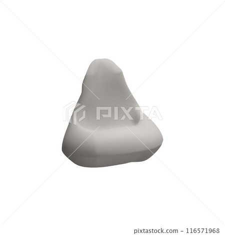 3d vector illustration with a comfortable grey pear-shaped armchair on a white background 116571968