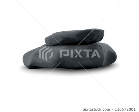3d stone dark gray empty podium with uneven, rough surface. 3d stone dark gray empty podium with uneven, rough surface. 116572001
