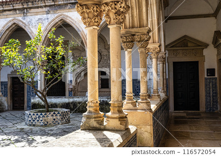 Main cloister of the Monastery of the Order of Christ, Convento de Cristo in Tomar, Portugal. 116572054