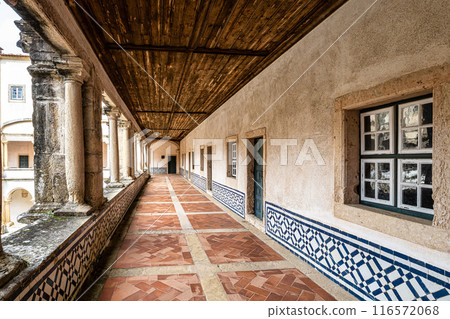Main cloister of the Monastery of the Order of Christ, Convento de Cristo in Tomar, Portugal. Main cloister of the Monastery of the Order of Christ, Convento de Cristo in Tomar, Portugal. 116572068