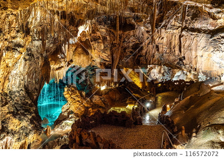 Mira de Aire Caves, Grutas de Mira de Aire at Leiria, Portugal. A set of limestone caves in Porto de Mos Mira de Aire Caves, Grutas de Mira de Aire at Leiria, Portugal. A set of limestone caves in Porto de Mos 116572072
