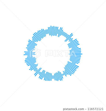 Circular vector illustration of blue radial wave frame on isolated background. Circular vector illustration of blue radial wave frame on isolated background. 116572121