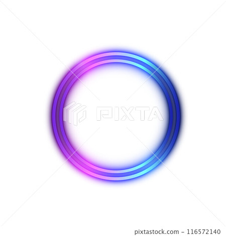 Neon gradient line dual circle frame, glowing round border colorful futuristic UI vector element, blue pink bright hole Neon gradient line dual circle frame, glowing round border colorful futuristic UI vector element, blue pink bright hole 116572140