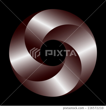 3d rendering of a spiral design element isolated on black background 3d rendering of a spiral design element isolated on black background 116572210