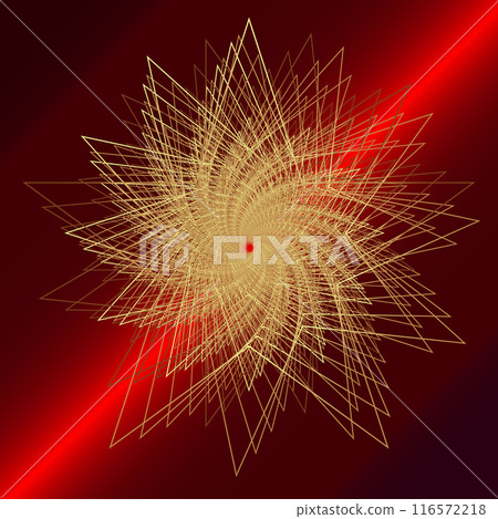 golden abstract star on red background, shining red gradient 116572218
