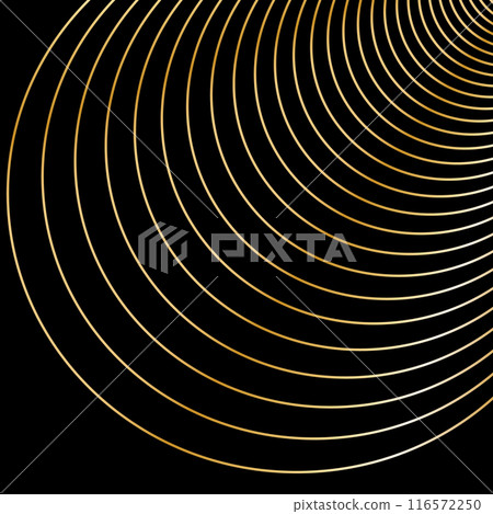 Striped golden texture, abstract deformed diagonal striped background, wavy lines texture. A completely new style for your business design, template for your ideas 116572250