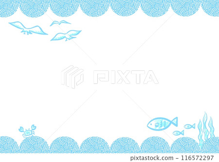 簡單的海洋圖案框架① 116572297